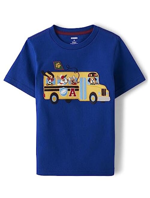 Gymboree Boys' and Toddler Embroidered Graphic Short Sleeve T-Shirts