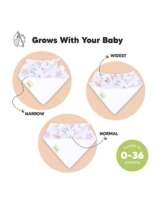 Keababies 8-Pack Organic Baby Bandana Drool Bibs for Girls - Baby Bibs for Baby Girls, Baby Boys, Soft Cotton Bandana Bibs, Baby Drool Bib, Teething Bibs for Infant, Todd