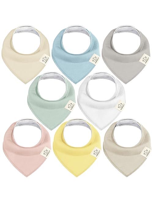 Keababies 8-Pack Organic Baby Bandana Drool Bibs for Girls - Baby Bibs for Baby Girls, Baby Boys, Soft Cotton Bandana Bibs, Baby Drool Bib, Teething Bibs for Infant, Todd