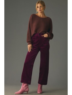 The Colette Cropped Wide-Leg Corduroy Pants by Maeve