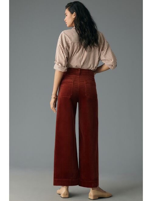 The Colette Cropped Wide-Leg Corduroy Pants by Maeve