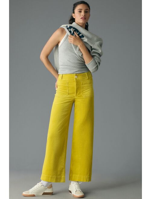 The Colette Cropped Wide-Leg Corduroy Pants by Maeve