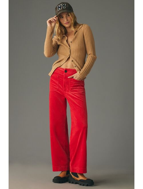 The Colette Cropped Wide-Leg Corduroy Pants by Maeve