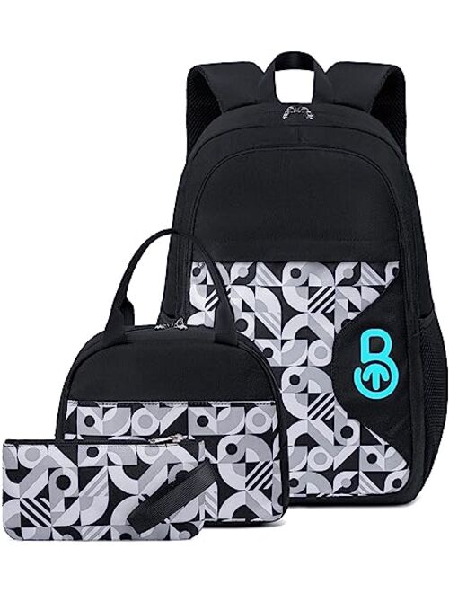 Btoop School Backpacks for Boys Girls Bookbag Teens Backpack Set Tote Shoulder Bag and Pencil Case