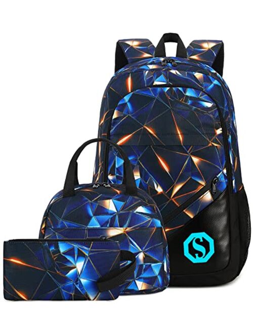 Btoop School Backpacks for Boys Girls Bookbag Teens Backpack Set Tote Shoulder Bag and Pencil Case