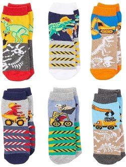 Jefferies Socks Dinosaur Construction Socks 6-Pack (Infant/Toddler/Little Kid/Big Kid)