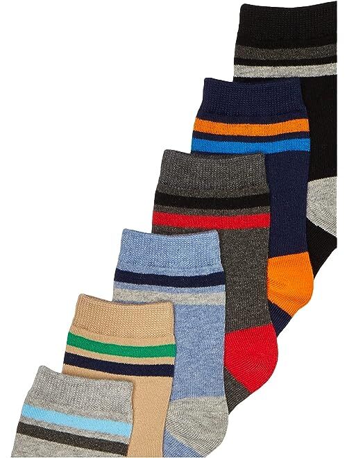 Jefferies Socks Big Boys' Stripe Crew Socks 6 Pack, Multi Size