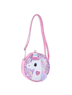 Newfancy Women Girls Kids Cute Unicorn Shining Bag Rainbow Crossbody Purse Small Coin Purse Wallet Bag