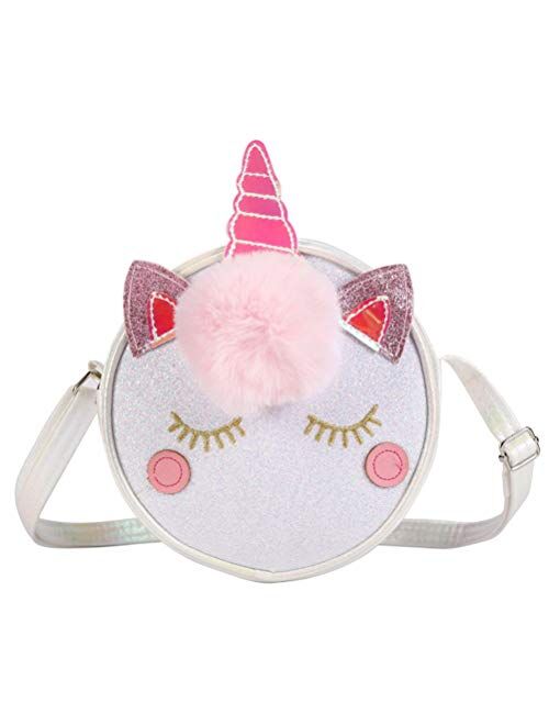 Newfancy Women Girls Kids Cute Unicorn Shining Bag Rainbow Crossbody Purse Small Coin Purse Wallet Bag