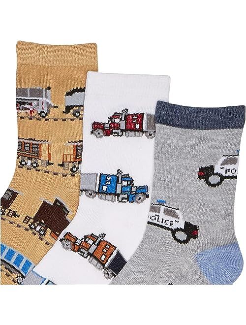 Jefferies Socks Boys Little Boys Trains Trucks Cars Pattern Crew Socks 6 Pack