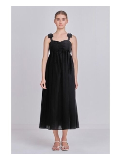 Women's Bow Accent Maxi Dress