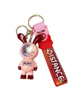 Vlmazlm Cool Astronaut Kawaii Key Chain with Sunset Light for Women Men, Cute Keychains for Backpacks Pendant Car Keychains