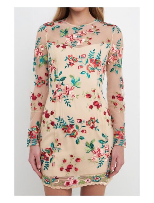 endless rose Women's Floral Embroidered Dress