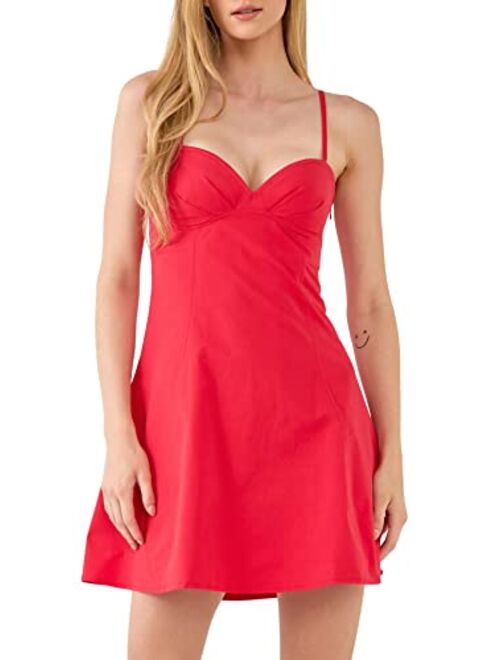 endless rose Women's Sweetheart Neckline Mini Dress