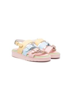 Kids colourblock strappy sandals