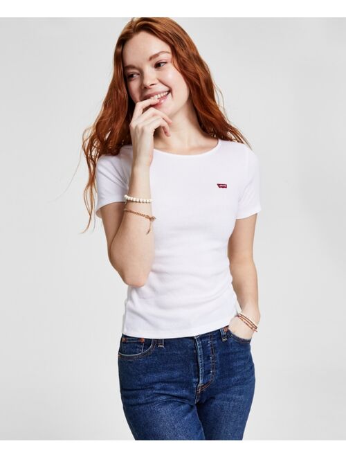 LEVI'S Women's Slim Fit Honey Ribbed Logo T-Shirt
