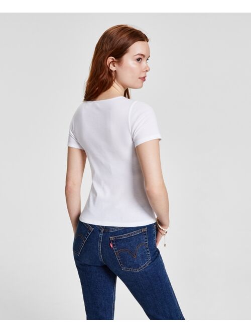 LEVI'S Women's Slim Fit Honey Ribbed Logo T-Shirt