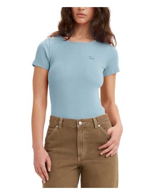 LEVI'S Women's Slim Fit Honey Ribbed Logo T-Shirt