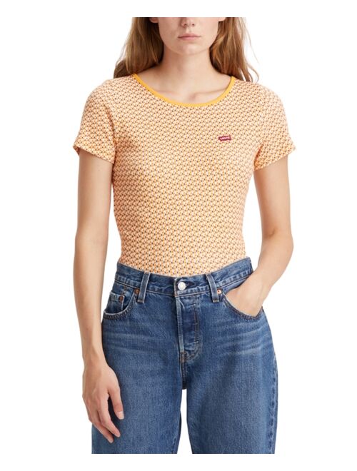 LEVI'S Women's Slim Fit Honey Ribbed Logo T-Shirt