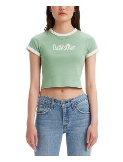 Women's Cropped Graphic Logo T-Shirt