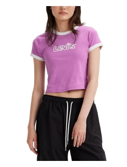 Women's Cropped Graphic Logo T-Shirt