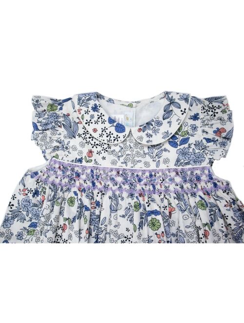 CUCLIE Anna Smocked Dress, Toddler Girls, Blue Multi