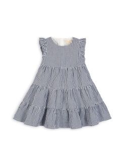 Girls' Organic Cotton Flutter Sleeve Short Tiered Dress, Toddler