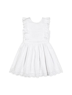 Girls' Organic Cotton Flutter Sleeve Short Tiered Dress, Toddler