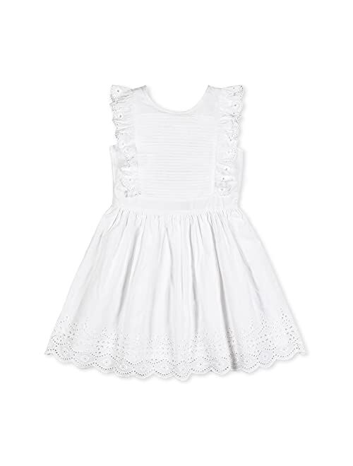 HOPE & HENRY Girls' Organic Cotton Flutter Sleeve Short Tiered Dress, Toddler