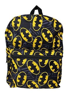 Fast Forward Batman Logo 16 inches Allover Print Large Backpack