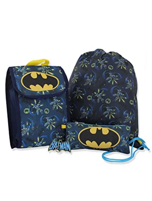 DC Comics Batman Boys 16" Backpack 5 piece School Set (One Size, Blue)