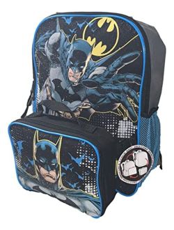 Accessory Innovations Batman Full Size 16 Inch Backpack with Detachable Lunch Box