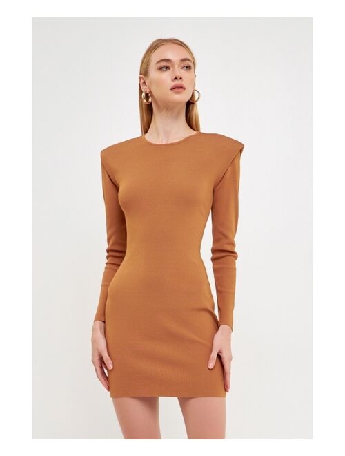 ENDLESS ROSE Women's Shoulder Pad Knit Dress