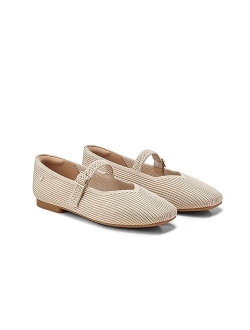 VIVAIA Margot Mary Jane Women Flat Shoes Slip on Square-Toe Washable Shoes Comfortable for Work with Arch Support