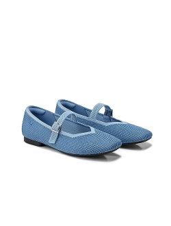 VIVAIA Margot Mary Jane Women Flat Shoes Slip on Square-Toe Washable Shoes Comfortable for Work with Arch Support