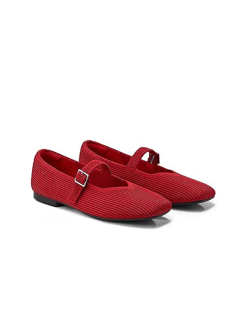 VIVAIA Margot Mary Jane Women Flat Shoes Slip on Square-Toe Washable Shoes Comfortable for Work with Arch Support