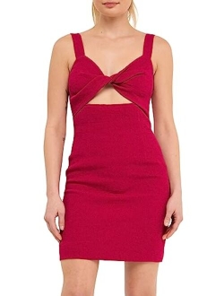 Women's Soft Touch Plisse Twist Mini Dress