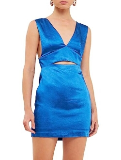 Women's Satin Cut-Out Mini Dress