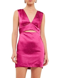 Women's Satin Cut-Out Mini Dress