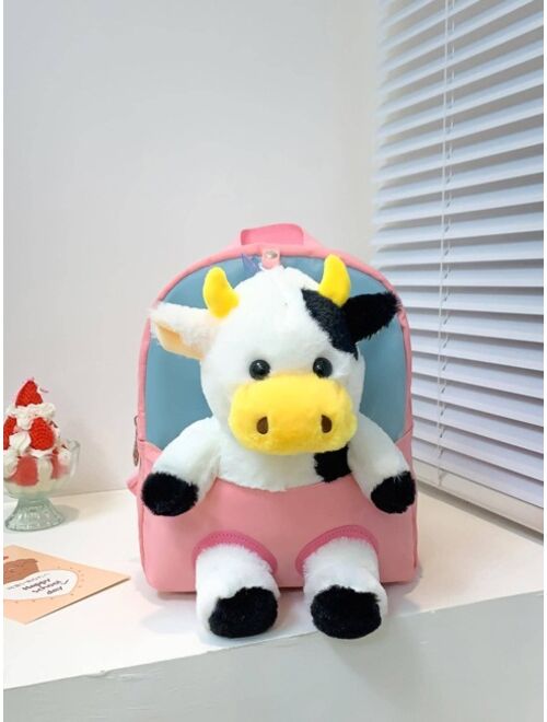 Shein Kids Cartoon Cow Decor Cute Backpack