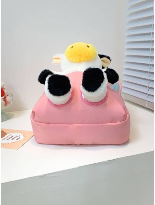 Shein Kids Cartoon Cow Decor Cute Backpack