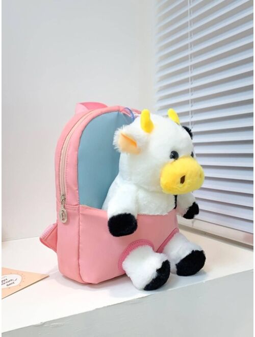 Shein Kids Cartoon Cow Decor Cute Backpack