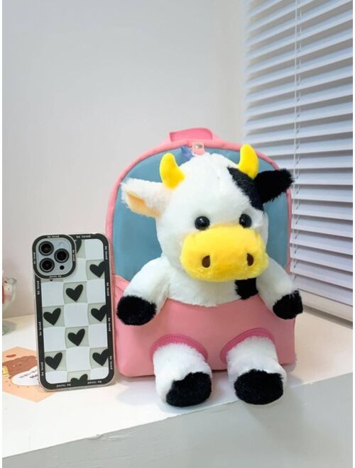 Shein Kids Cartoon Cow Decor Cute Backpack