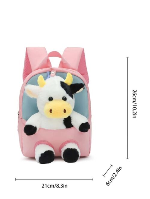 Shein Kids Cartoon Cow Decor Cute Backpack