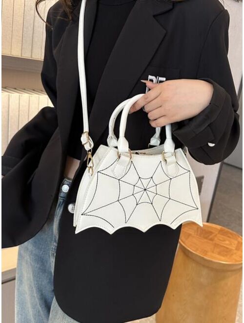 Shein 1pc Stylish Creative Joker Bat Shaped Women's Pu Leather Handbag Shoulder Bag Crossbody Bag