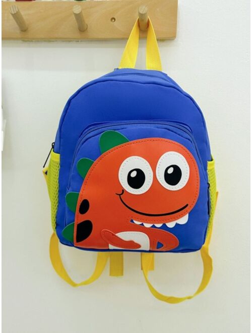 Shein 1pc Toddler Cartoon Dinosaur Pattern School Bag, Casual Backpack For Daily Use, Travel And Vacation, School Start Season