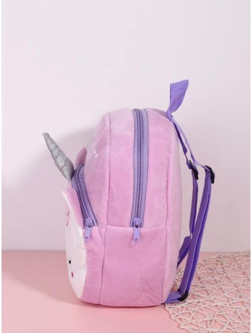 Shein Girls Plush Backpack Cartoon Cute Unicorn School Bags