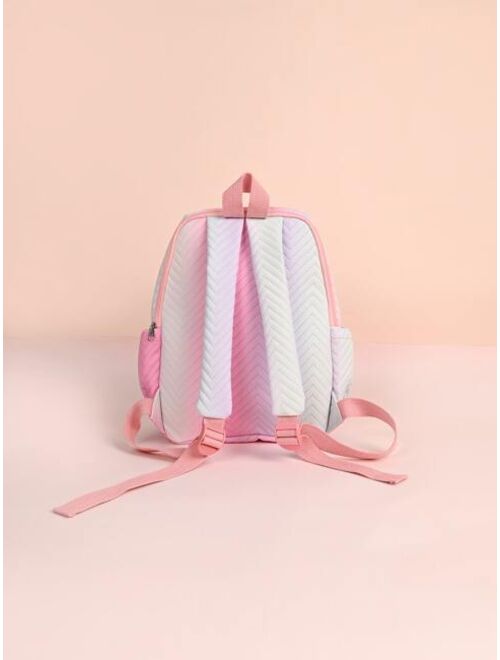 Shein 1pc Gradient Color Student Backpack