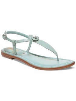 Gigi Signet T-Strap Flat Sandals