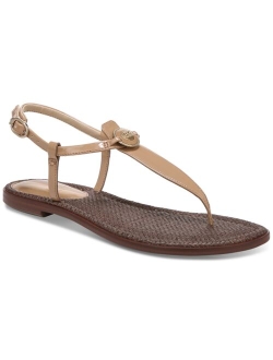 Gigi Signet T-Strap Flat Sandals